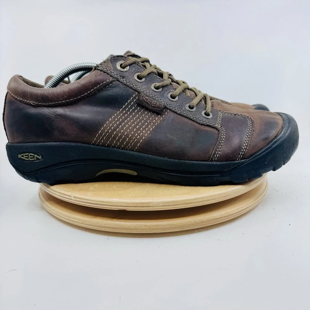 Keen Austin Oxford Shoes Mens 12 Brown Leather Lace Up Comfort Casual Walking